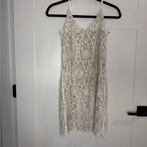 BP Cream Lace Floral Dress